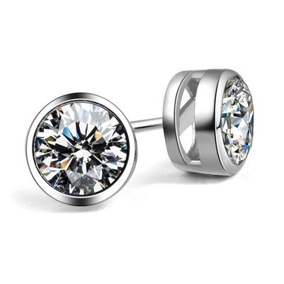 Magnifique Boucles D'oreilles Véritable Diamant 3 Carats Femme Or Blanc 14K