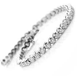 Magnifique Bracelet Tennis En Or Blanc 14K 8.80 Ct De Forme Ronde Avec Véritable Diamants
