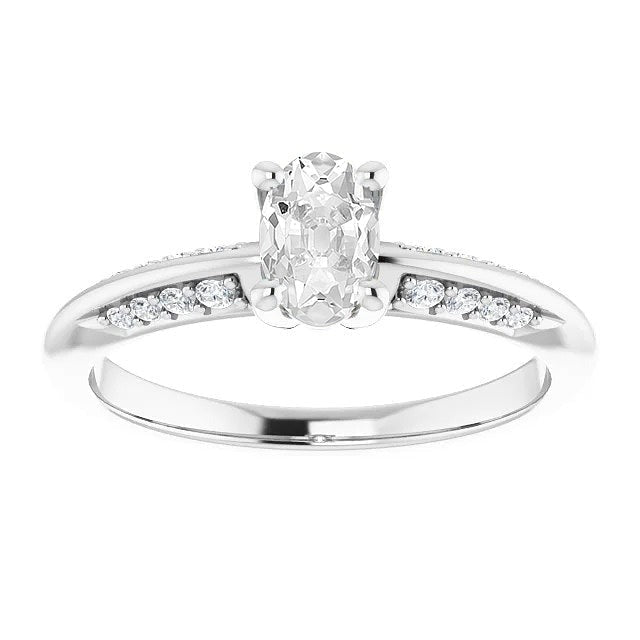 Mariage ovale ancienne mine Cut Naturel Diamond Ring Prong Set Bijoux 3.65 Carats