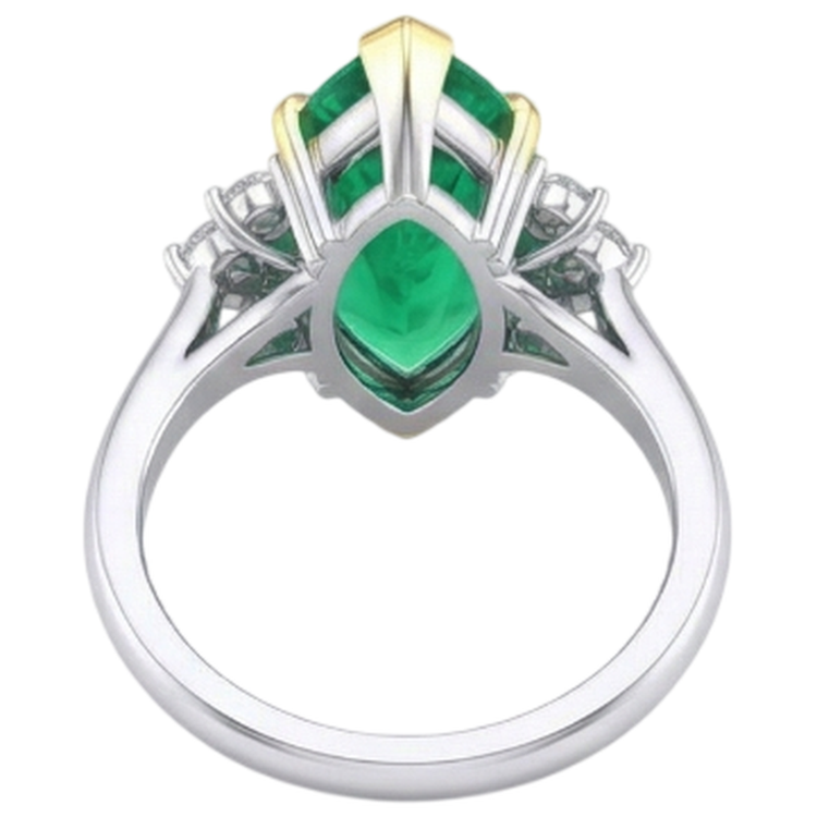 Confectionné main Émeraude Colombienne Bague avec Gemme 3 carats – vue détaillée