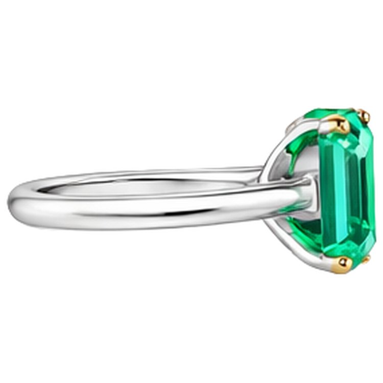 Émeraude Fine Bague Pierre Précieuse – vue d'angle