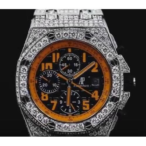 Montre Royal Oak Ap Avec Véritable Diamant Personnalisé 15 Ct Ss Volcano Diamond Watch