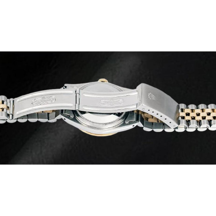 Montre-bracelet Rolex bicolore Jubilee 36 mm Datejust avec cadran en diamant blanc et lunette