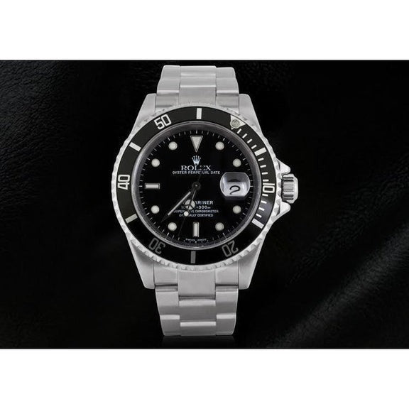 Rolex huître en acier inoxydable noire
