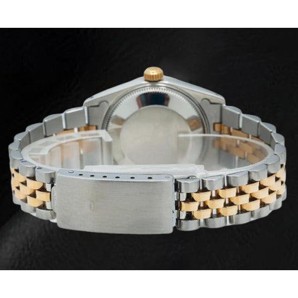 Montre Rolex Datejust 36 mm à cadran en nacre rose et diamants bicolore