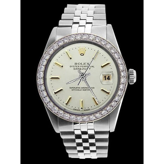 Montre Datejust à lunette en diamant pour hommes Rolex
