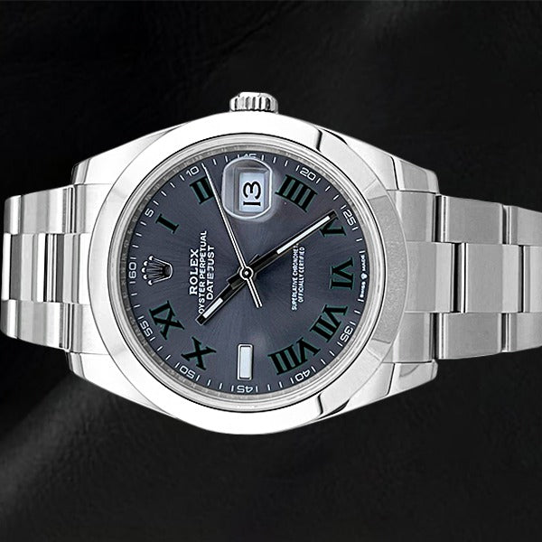 Montre Rolex 126300 Datejust 41 mm en acier inoxydable avec cadran lumineux romain gris