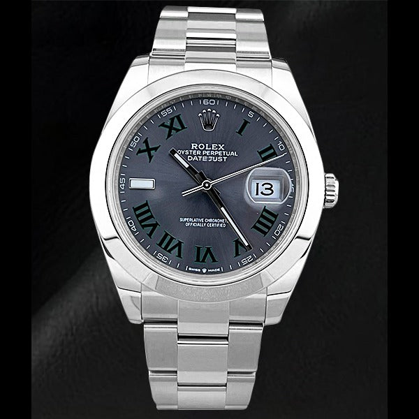 Montre Rolex 126300 Datejust 41 mm en acier inoxydable avec cadran lumineux romain gris