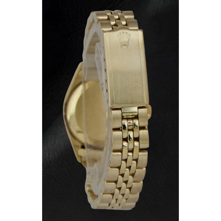 Montre Rolex 24 mm avec cadran champagne en or jaune