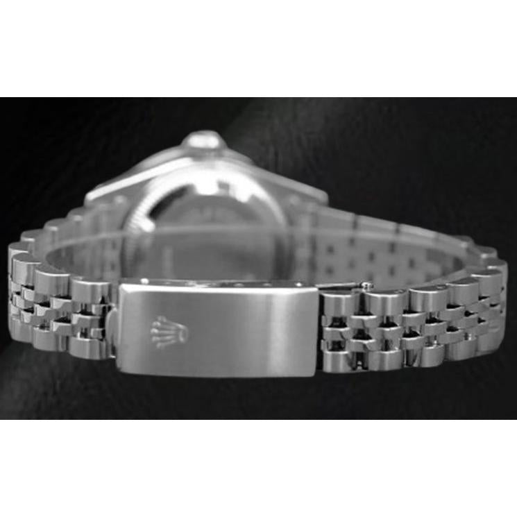 Montre Rolex Datejust 26 mm en acier inoxydable avec cadran en nacre blanche et diamants