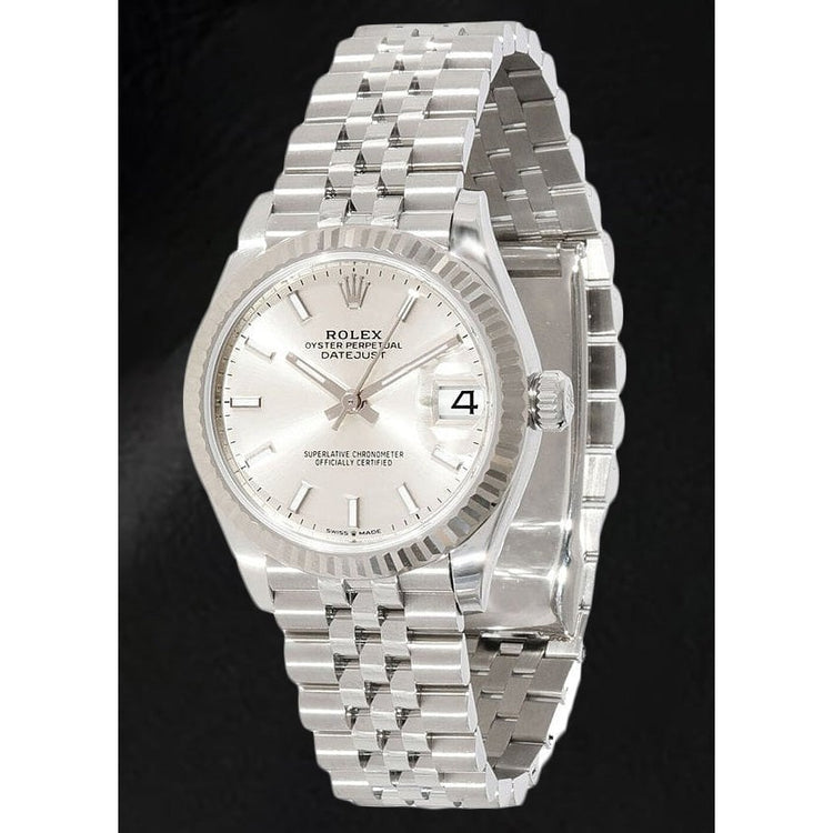 Montre Rolex Datejust 31 mm pour femme, argentée et lumineuse