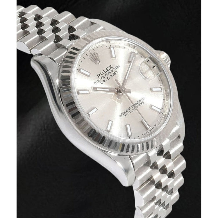 Montre Rolex Datejust 31 mm pour femme, argentée et lumineuse