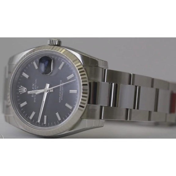 Montre Rolex Datejust Cadran Bâton Noir Bracelet