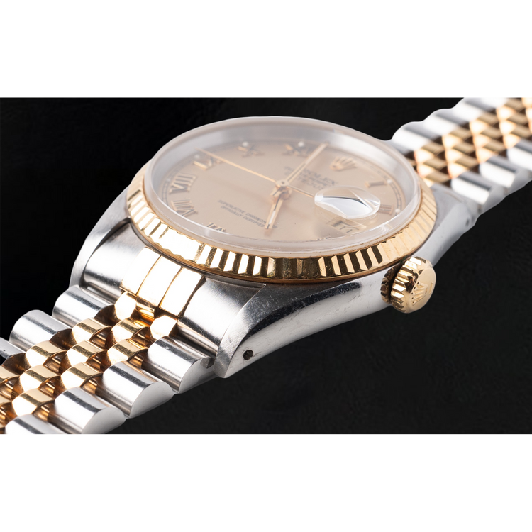 Montre Rolex Datejust Champagne à cadran romain 36 mm bicolore
