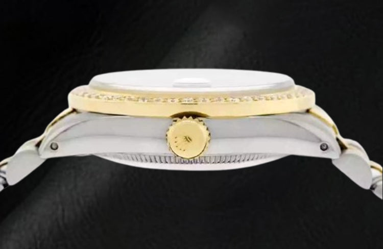 Montre Rolex Datejust avec cadran en nacre rose et diamants, 31 mm, bicolore