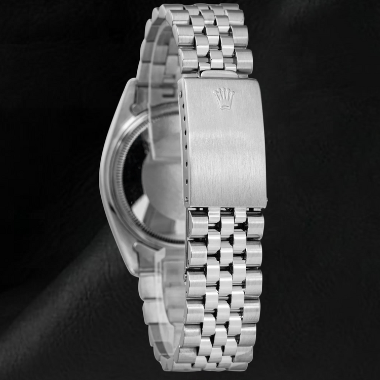 Montre Rolex Datejust de taille moyenne, cadran romain blanc, acier inoxydable