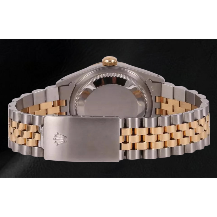 Montre Rolex Datejust pour homme avec cadran en nacre et diamants bicolores RÉGLAGE RAPIDE