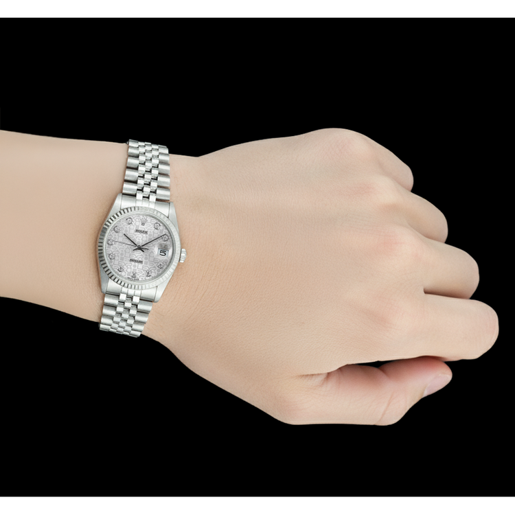 Montre Rolex Datejust pour homme en acier inoxydable de taille moyenne de 31 mm P5