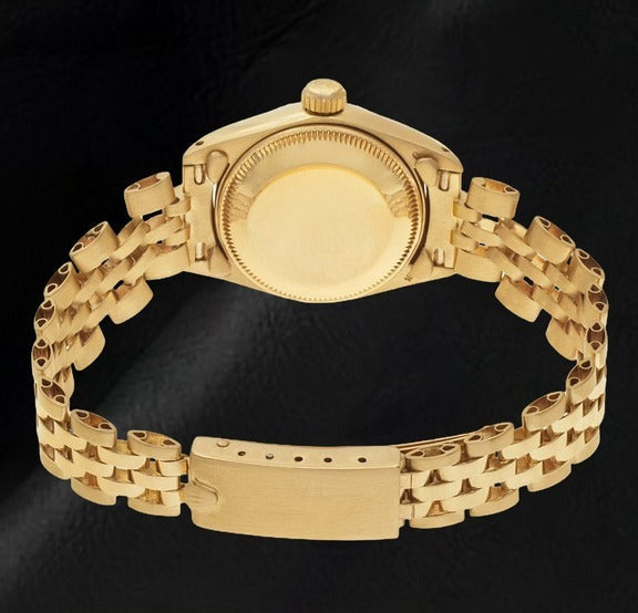 Montre Rolex Lady Datejust President Style Champagne 26 mm en or jaune