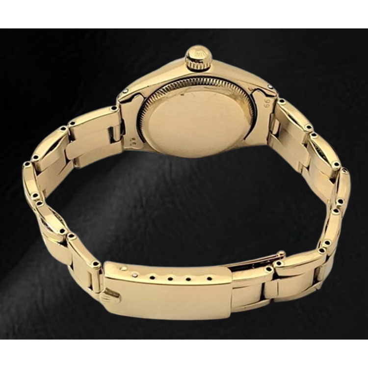 Montre Rolex Oyster Perpetual 24 mm avec cadran champagne et bracelet Oyster en or jaune