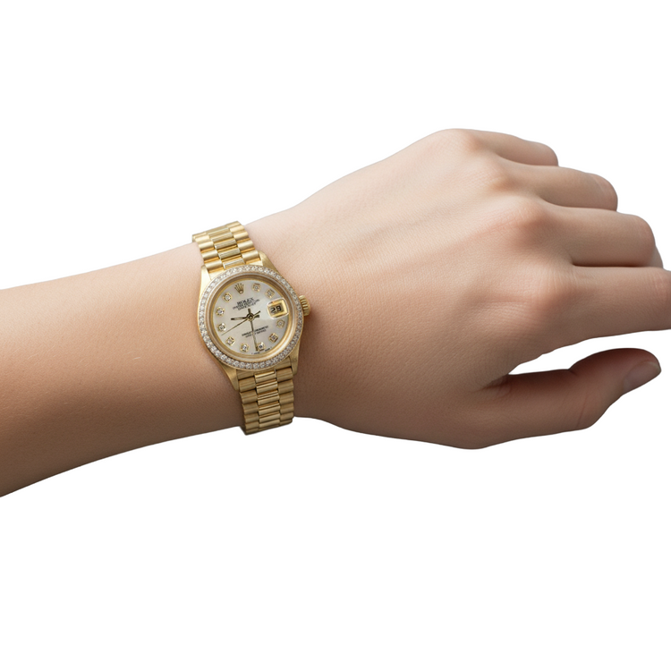Montre Rolex President Datejust avec cadran diamant pour femme P2