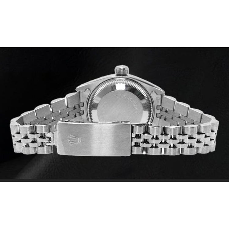 Montre Rolex avec cadran en diamant noir et bracelet jubilé en acier inoxydable