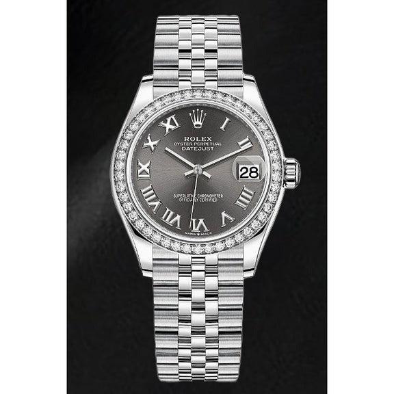 Montre Rolex Datejust 278240 en acier à cadran romain gris de 31 mm