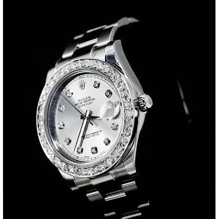 Montre Rolex en acier inoxydable avec lunette