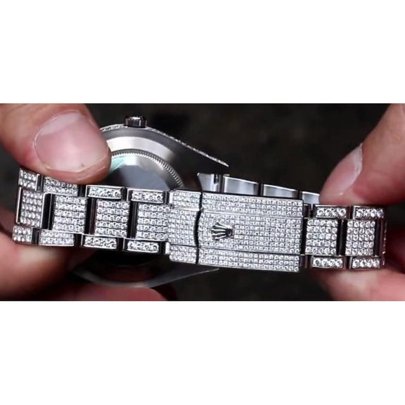 Montre Rolex à lunette en diamant personnalisée Datejust Ii Montre pour homme acier inoxydable 29 Ct4