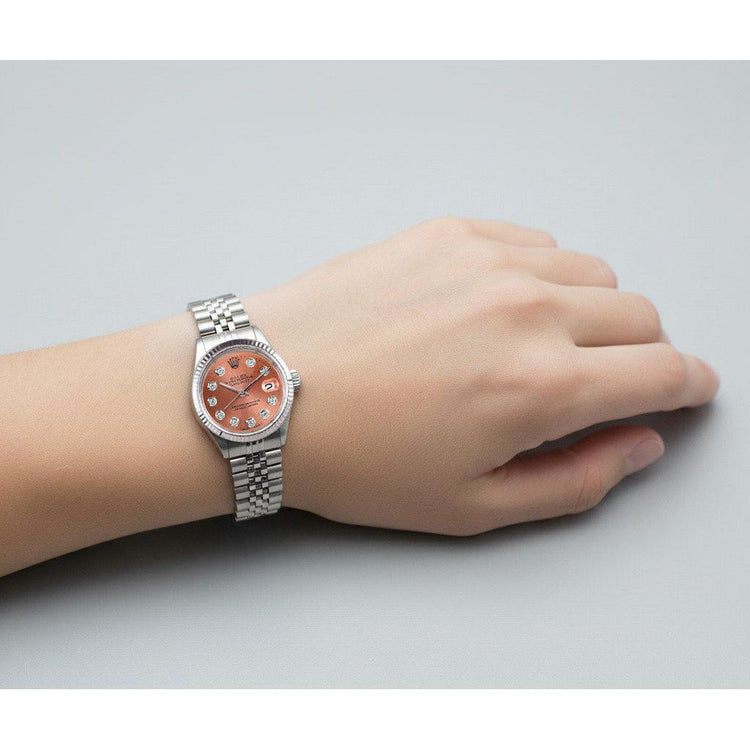 Montre Rolex pour femme Date-Just jubilé en acier inoxydable P5