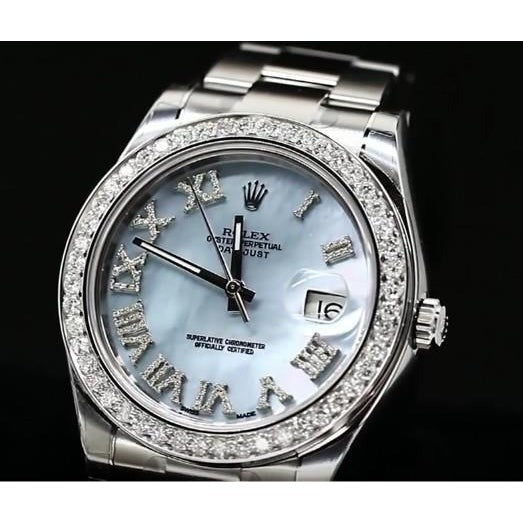 Montre Rolex pour homme avec cadran bleu