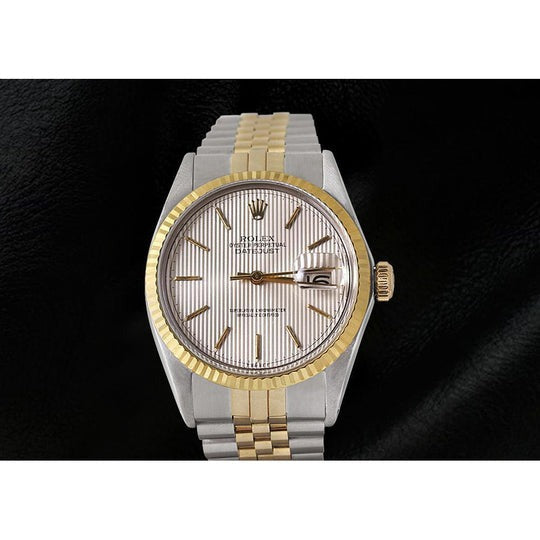 Montre Rolex pour homme, cadran bâton ivoire, Datejust