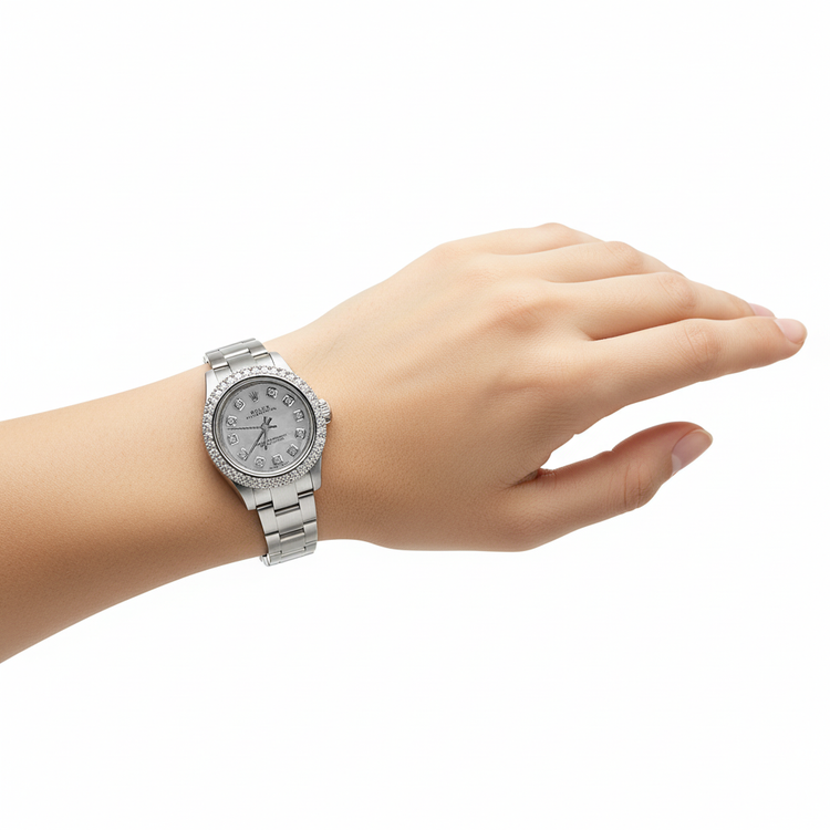 Montre pour femme Rolex huître Perpétuel 26 mm en acier inoxydable