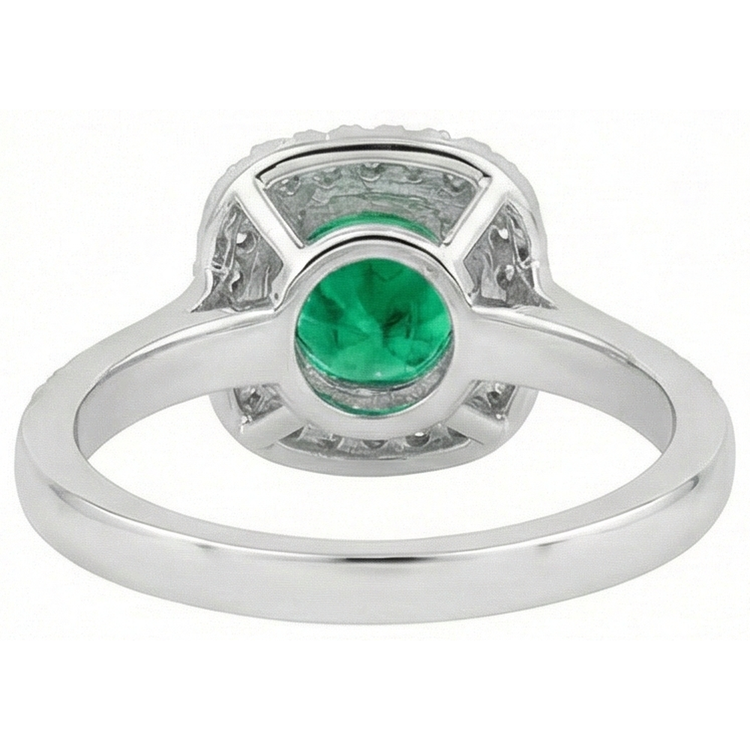 Émeraude Bague Pierre de Couleur 2 carats Or Deux Tons 14 Carats – vue de dessus