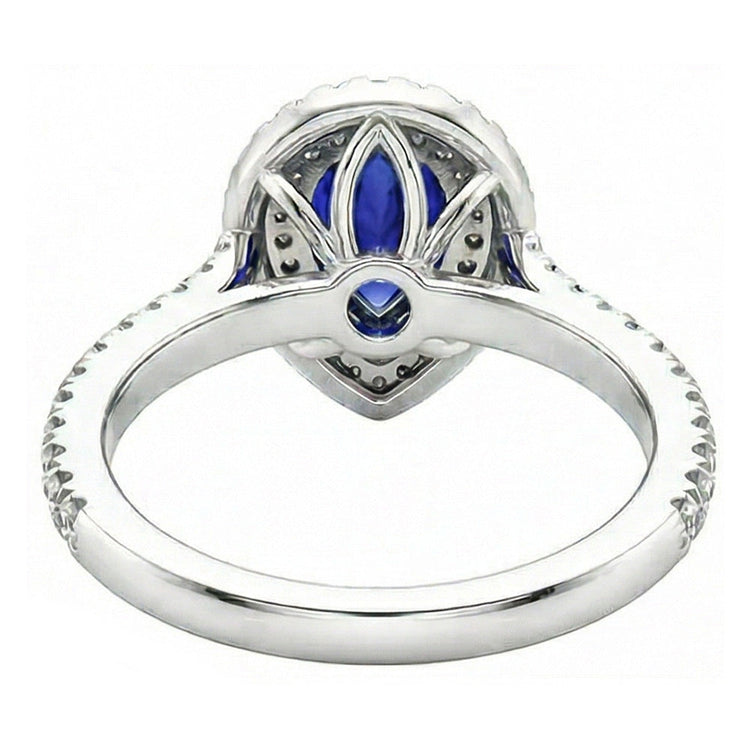 Saphir Bleu Royal Bague Pierre Précieuse – vue de profil