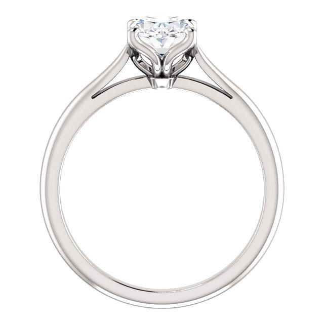 Naturel Bague De Fiançailles Solitaire Ovale 5 Carats Or Blanc 14K
