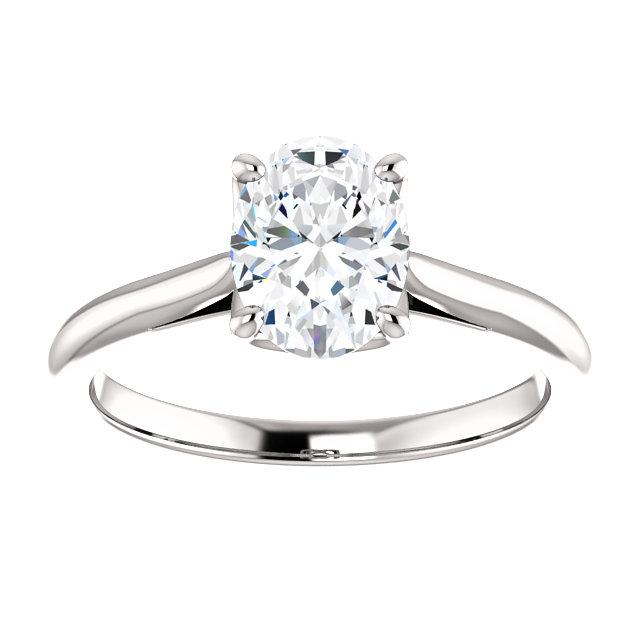 Naturel Bague De Fiançailles Solitaire Ovale 5 Carats Or Blanc 14K