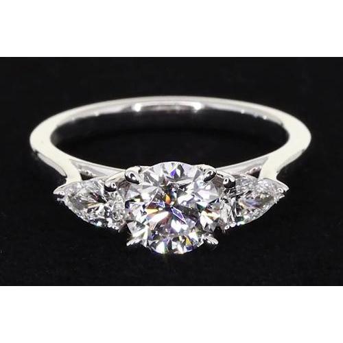 Naturel Bague De Fiançailles Trois Pierres Sertie De Bijoux À 4 Griffes 2 Carats