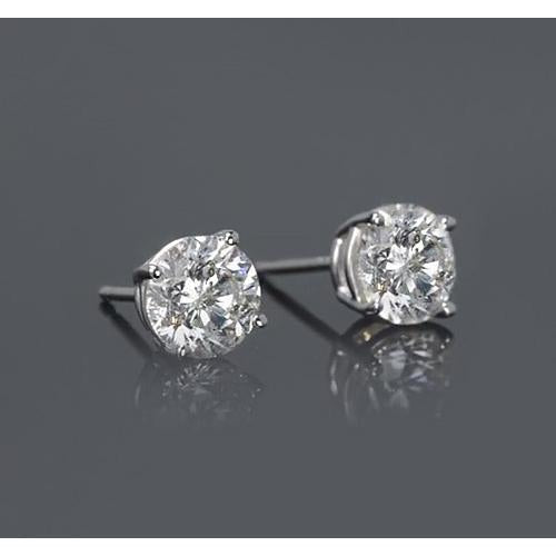 Naturel Clous d'Oreilles Diamant Rond 2 Carats