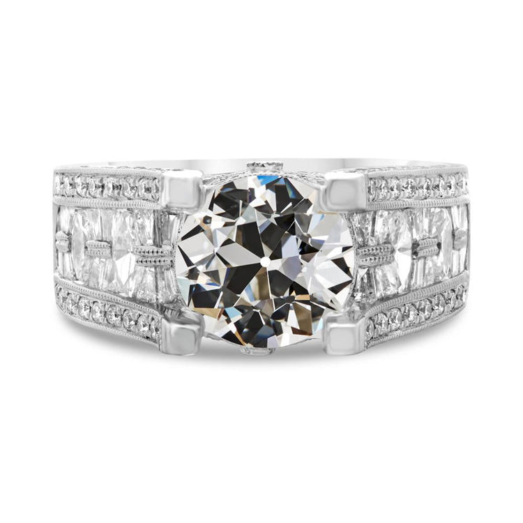 Naturel Diamant Rond Vieux Mineur Bague Fantaisie Or Dames Bijoux 9 Carats