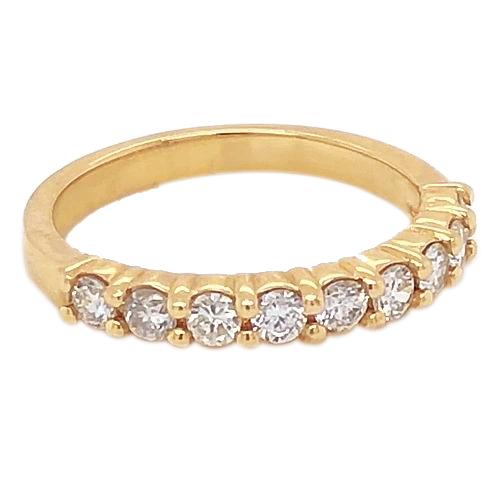 Naturel Diamond Anniversary Band 1.35 Carats Bar Set Femme Or Jaune 14K
