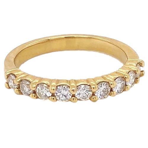 Naturel Diamond Anniversary Band 1.35 Carats Bar Set Femme Or Jaune 14K