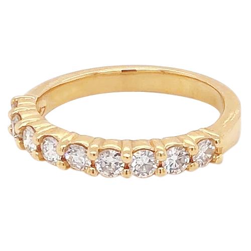 Naturel Diamond Anniversary Band 1.35 Carats Bar Set Femme Or Jaune 14K