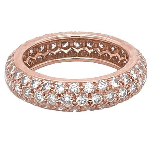 Naturel Diamond Eternity Band 3.36 Carats Or Rose Femme Bijoux
