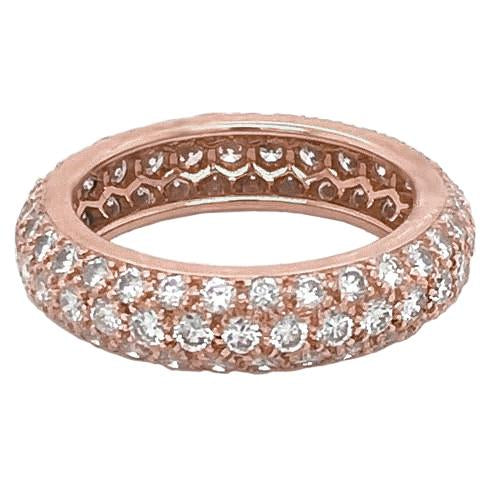 Naturel Diamond Eternity Band 3.36 Carats Or Rose Femme Bijoux