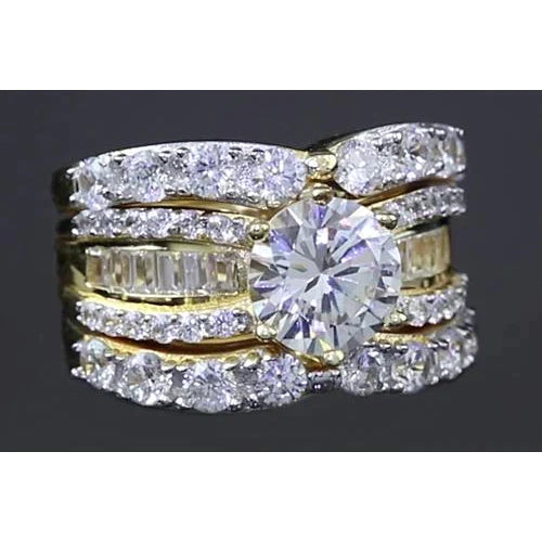 Naturel Ensemble D'Anneaux De Mariage 4 Pièces