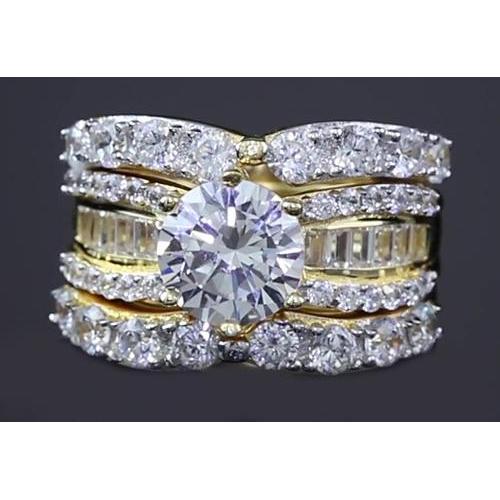 Naturel Ensemble D'Anneaux De Mariage 4 Pièces