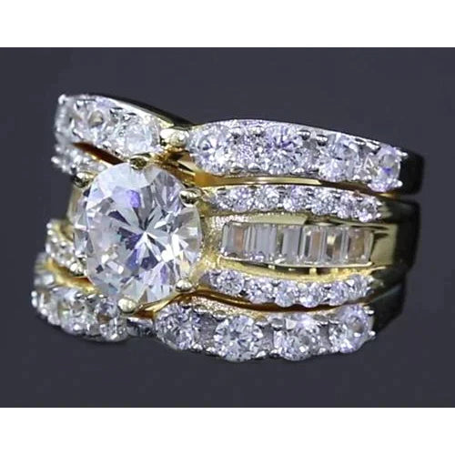 Naturel Ensemble D'Anneaux De Mariage 4 Pièces