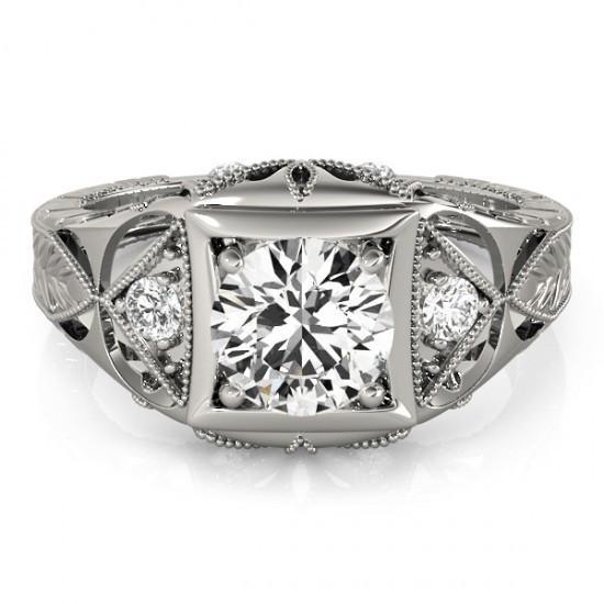 Nouveau 1 Carat Naturel Diamant Bijoux Dame Trois Pierre Bague Style Vintage