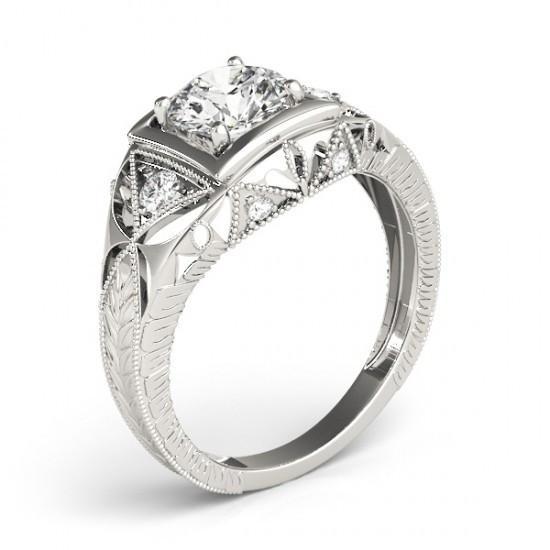 Nouveau 1 Carat Naturel Diamant Bijoux Dame Trois Pierre Bague Style Vintage